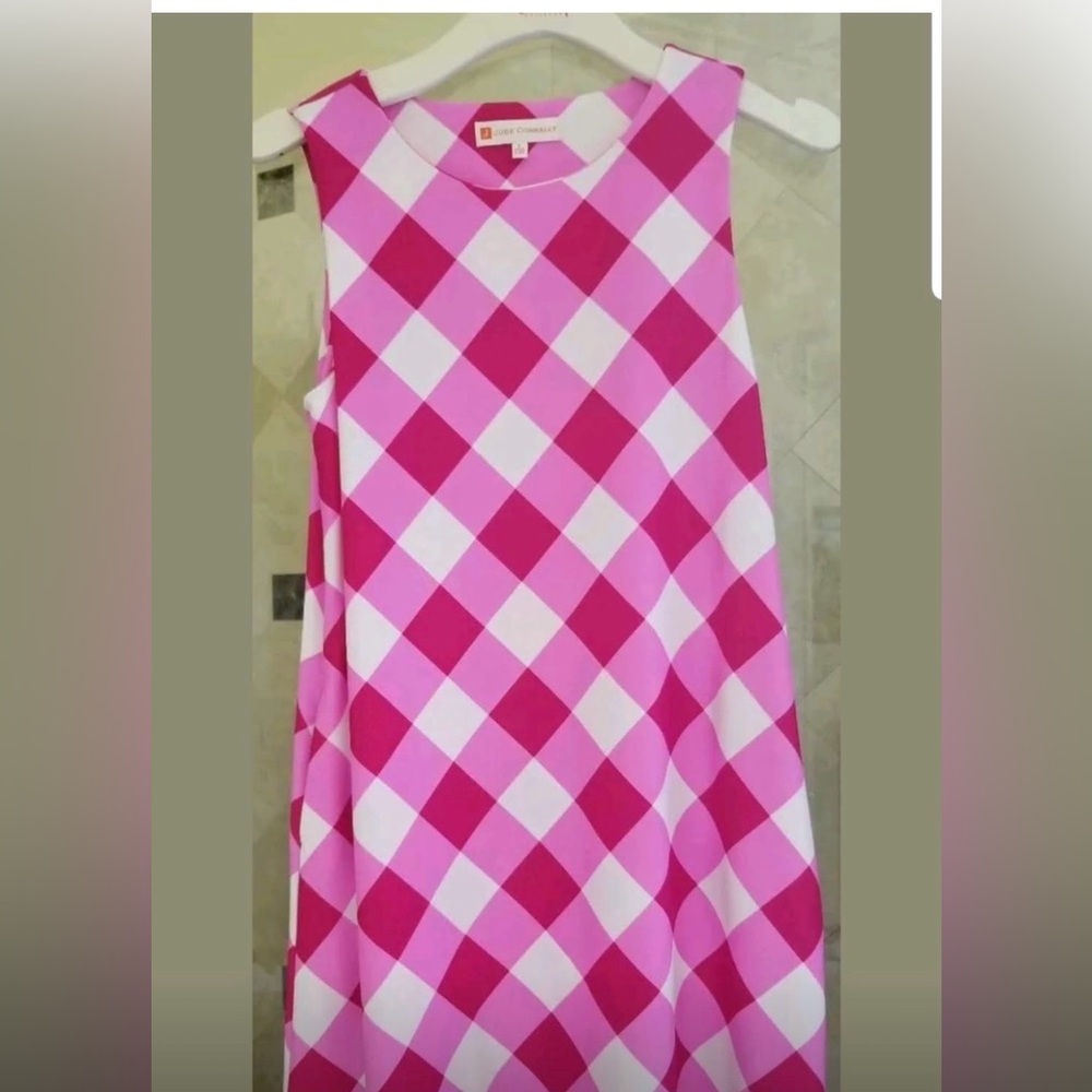 Jude Connally Pink & White Diamond-Check Melody dress sz Small